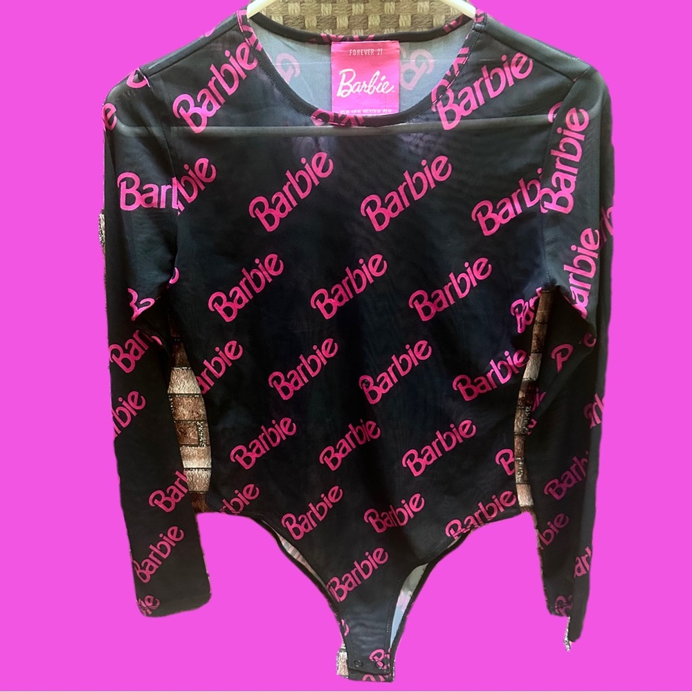 Barbie Women’s Bodysuit  Black and Pink One Piece size M